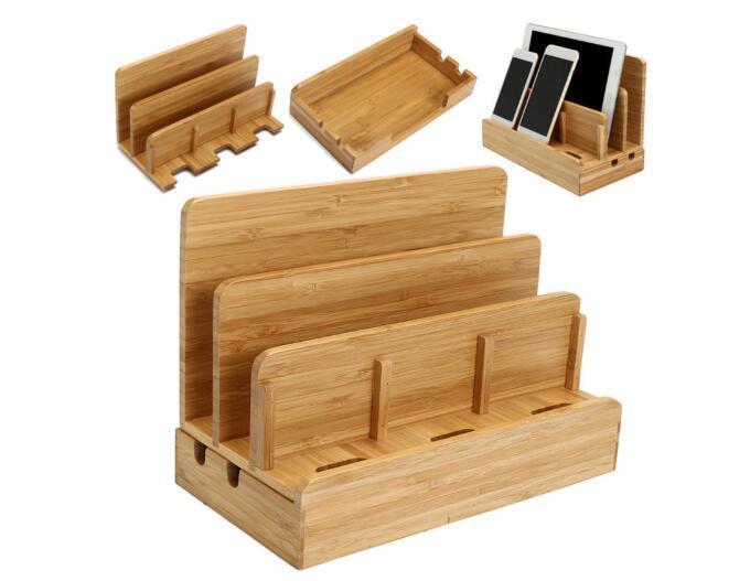 JMT-490314 Bamboo Weaving Solid Wood Mobile Phone Bracket for Home Decoration