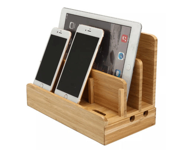 JMT-490314 Bamboo Weaving Solid Wood Mobile Phone Bracket for Home Decoration