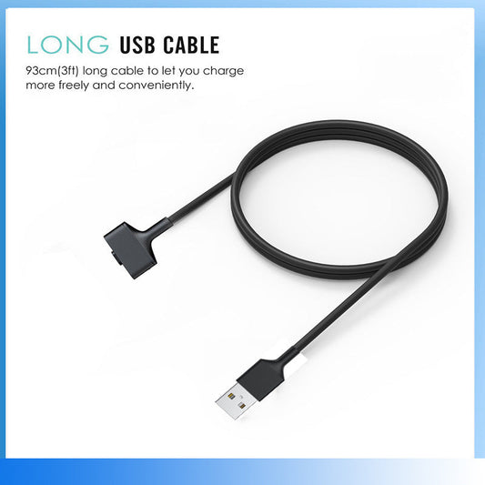 JMT-490634 Magnetic Charging Cable for Fitbit Alta HR and Ionic Smart Watches, 1m Length, Black