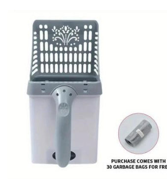 JMT-490698 Cat Litter Sifter Scoop System with Extra Waste Bags for Convenient Cleanup and Odor Control
