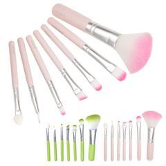 JMT-490890 7-Piece Makeup Brush Set with Wooden Handles and Corrugated Nylon Wool Bristles