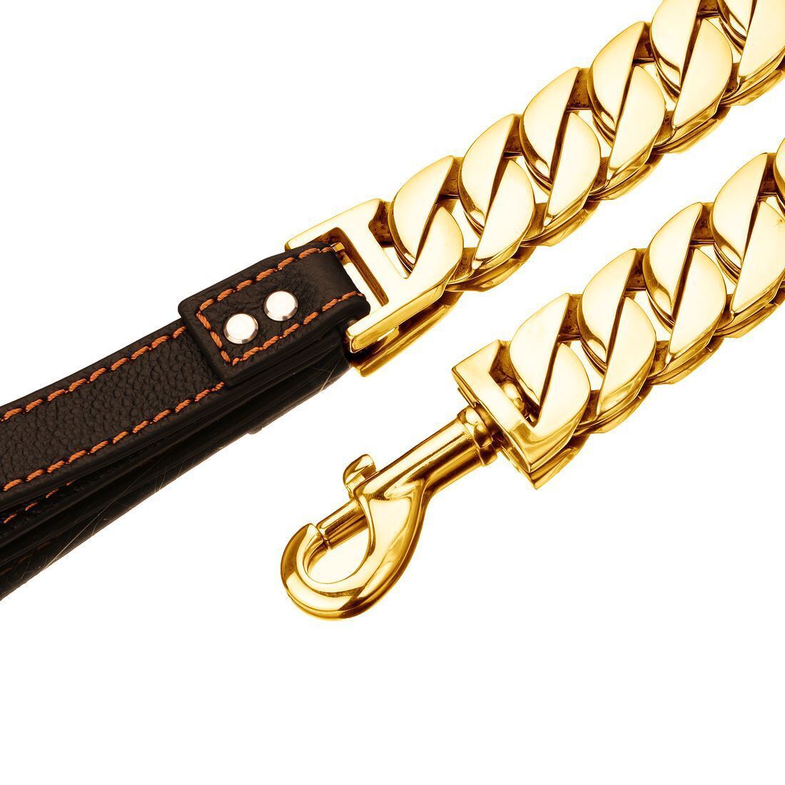JMT-490954 32mm 316L Stainless Steel Dog Traction Chain with Handle - 50cm to 90cm Length Options