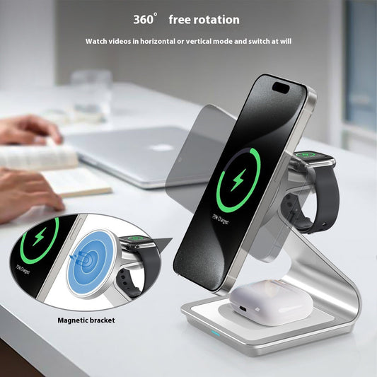 JMT-491146 Three-in-One Wireless Charger for Fast Charging in Car with Soft Light Function