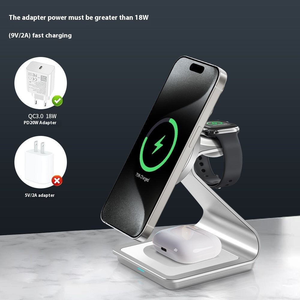JMT-491146 Three-in-One Wireless Charger for Fast Charging in Car with Soft Light Function
