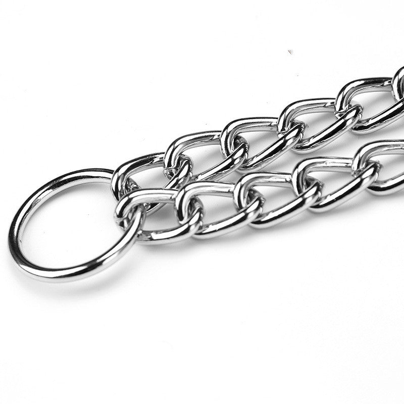 JMT-491274 Silver Iron Dog Collar with Adjustment Chain - 2.5mm x 55cm & 3.0mm x 60cm