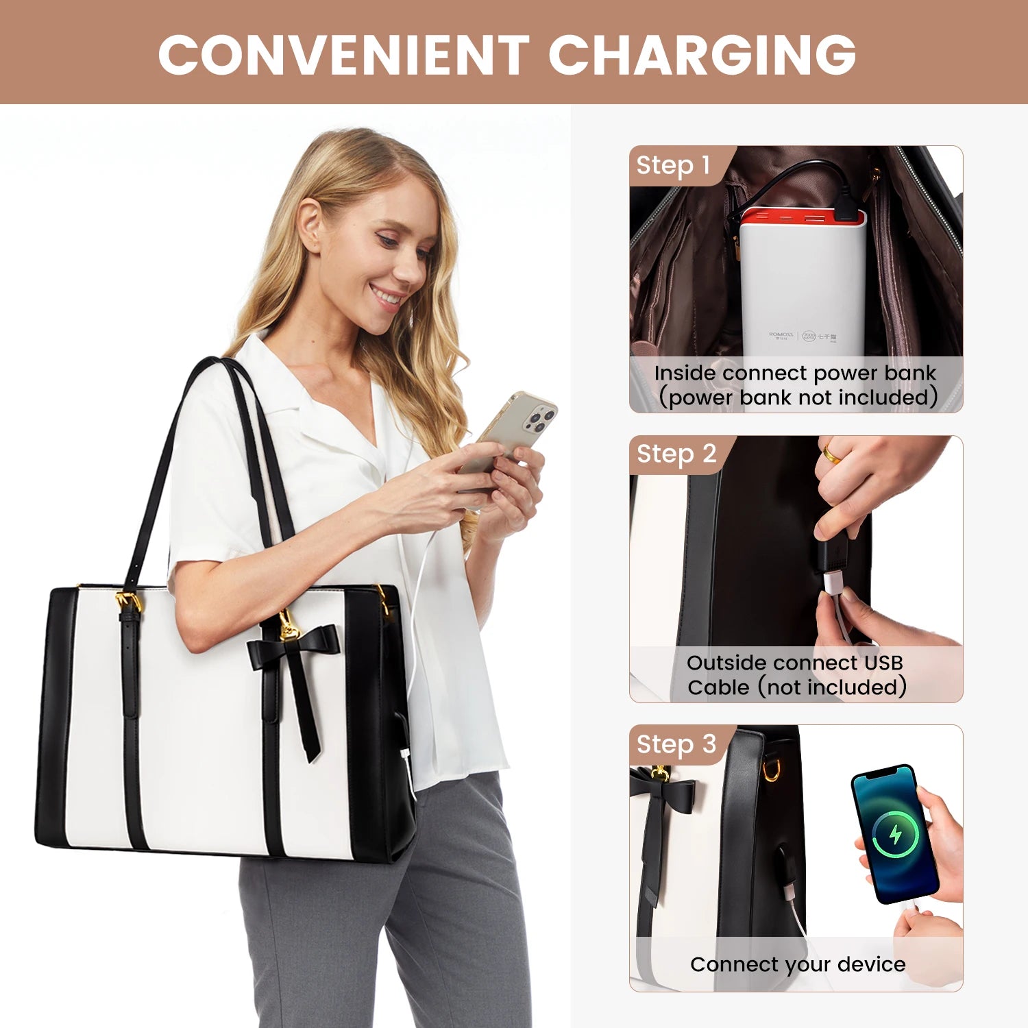JMT-491338 Stylish 2-Piece PU Leather Handbag and Clutch Set for Women - Perfect for Office and Everyday Use