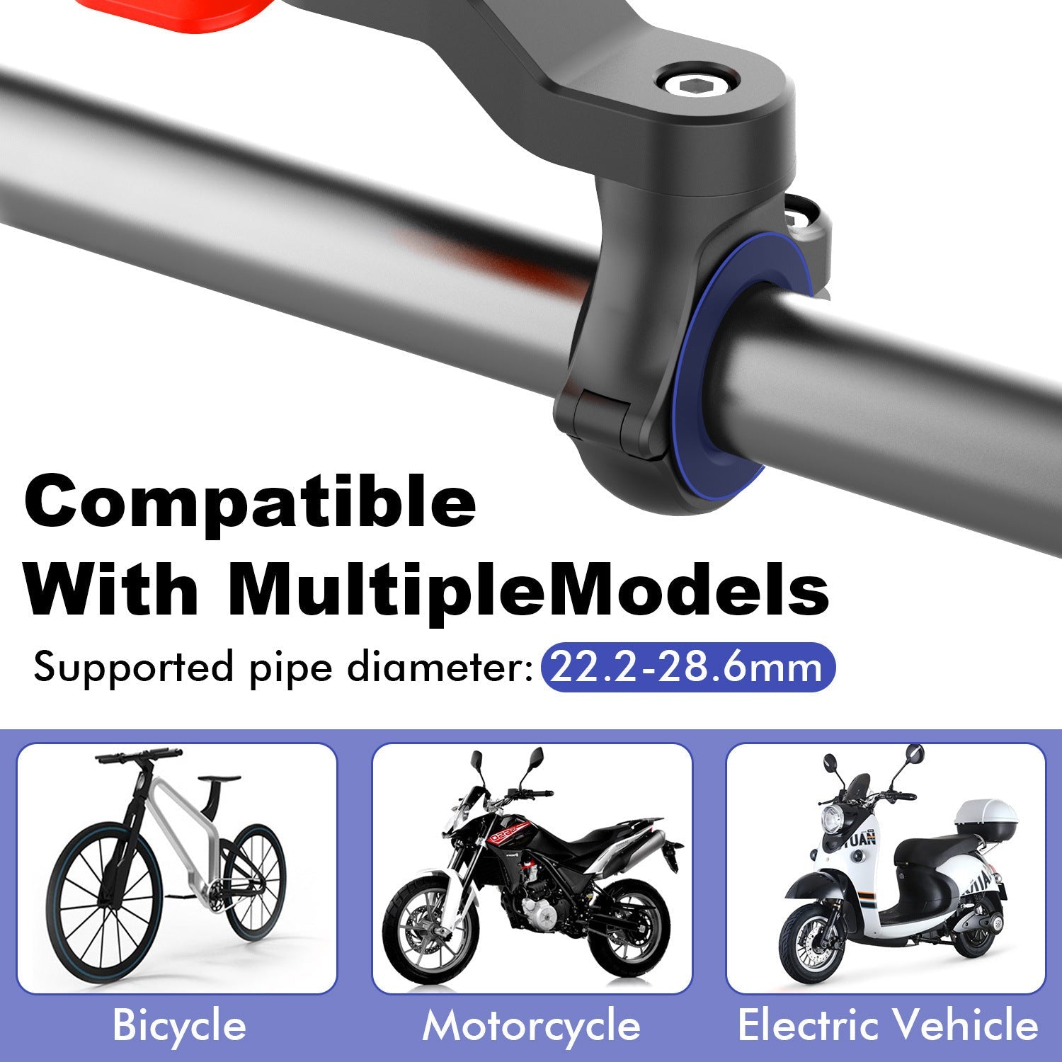 JMT-491466 Mobile Phone Holder for Bicycle - Shockproof, Rotating Design, Suitable for Navigation