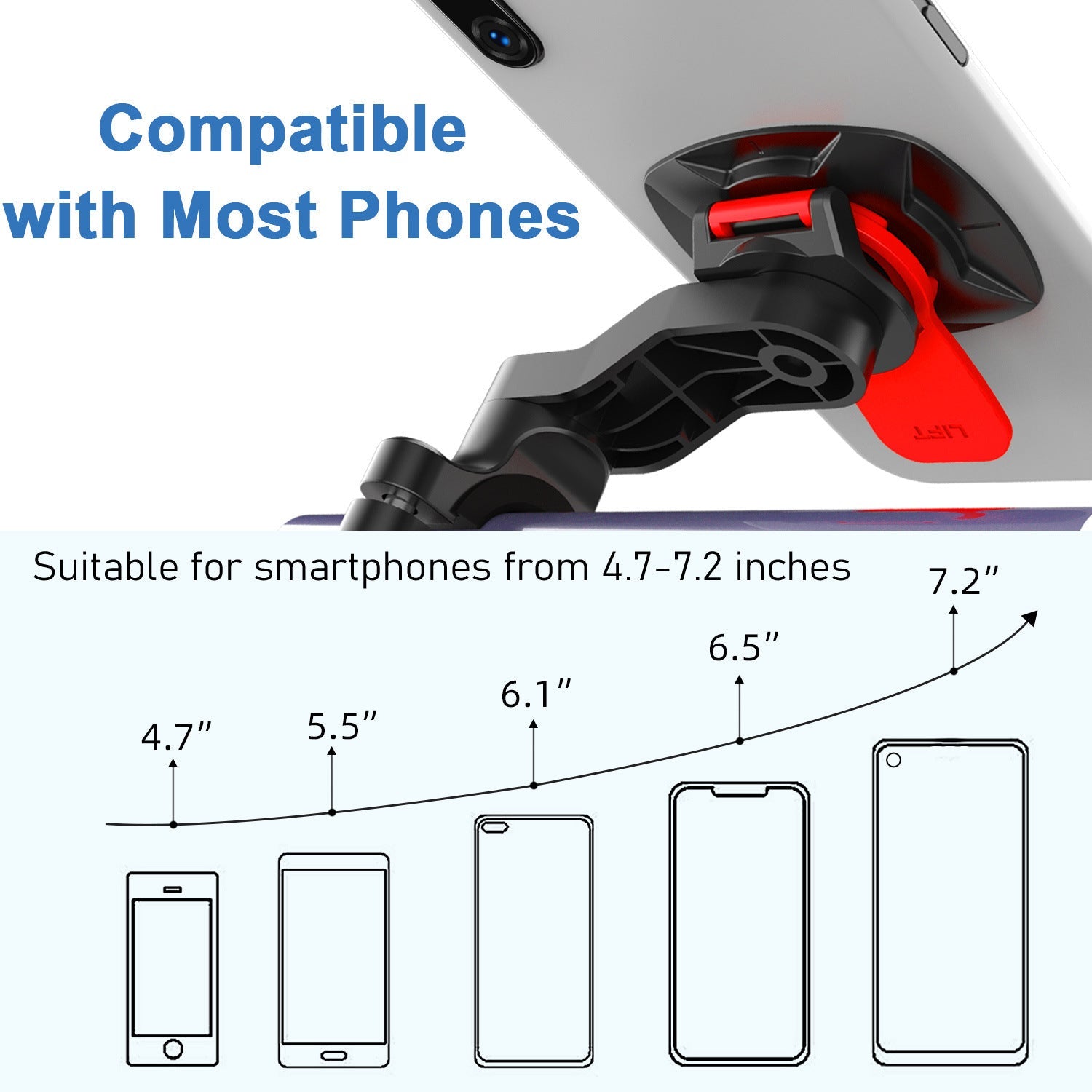 JMT-491466 Mobile Phone Holder for Bicycle - Shockproof, Rotating Design, Suitable for Navigation