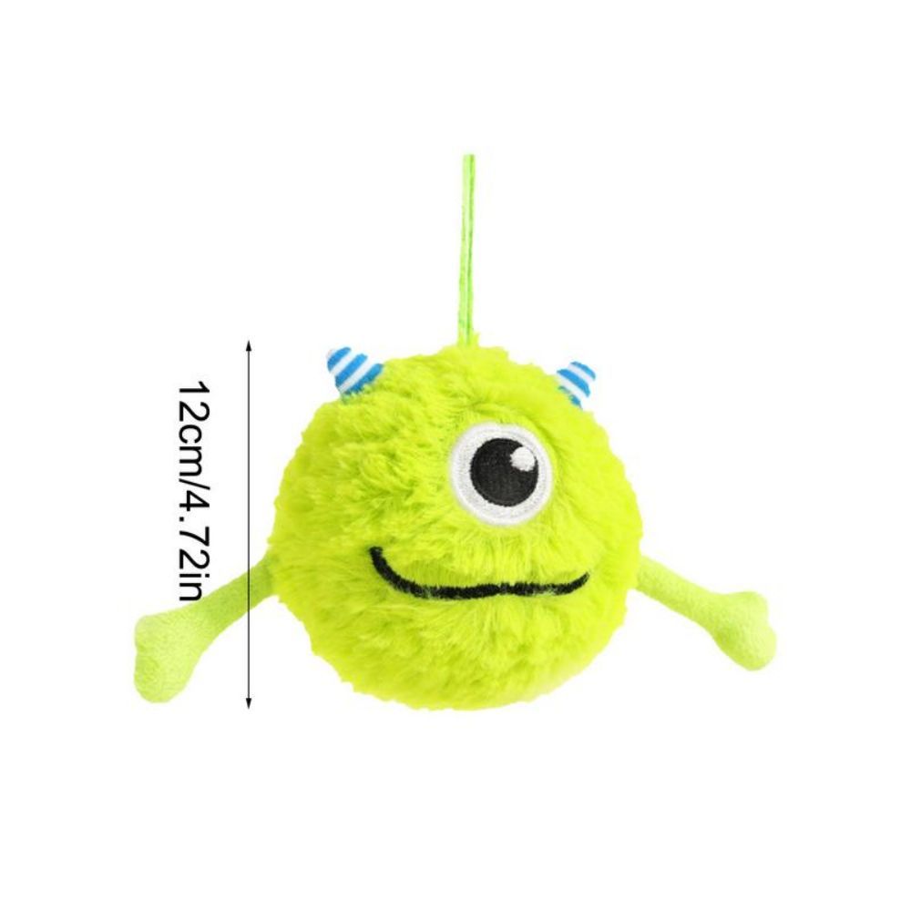 JMT-491594 Interactive Dog Teething Toy Ball for Dental Care and Play, Soft Plush and TPR, Bite Resistant, 12cm Diameter