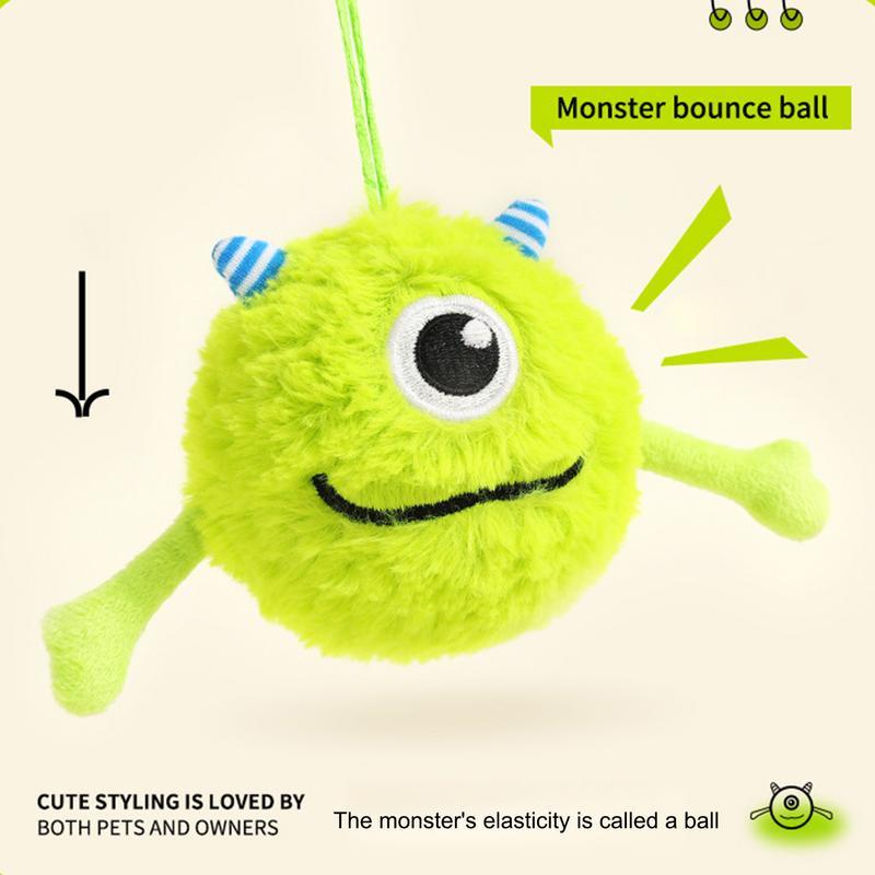 JMT-491594 Interactive Dog Teething Toy Ball for Dental Care and Play, Soft Plush and TPR, Bite Resistant, 12cm Diameter