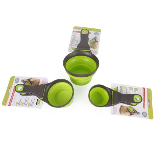 JMT-491786 3-in-1 Multi-Function Dog Food Spoon - Green and Black, Perfect for Scooping, Serving, and Sealing