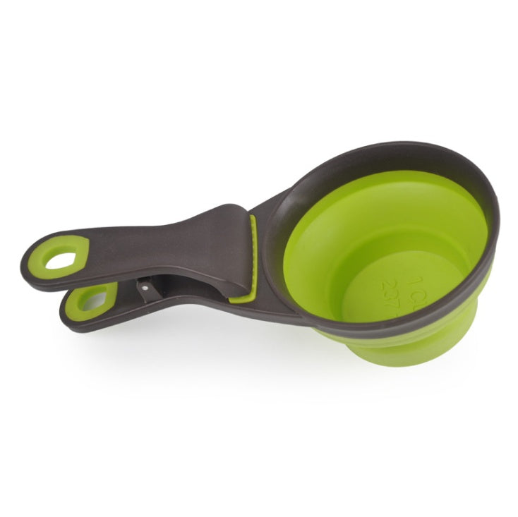 JMT-491786 3-in-1 Multi-Function Dog Food Spoon - Green and Black, Perfect for Scooping, Serving, and Sealing