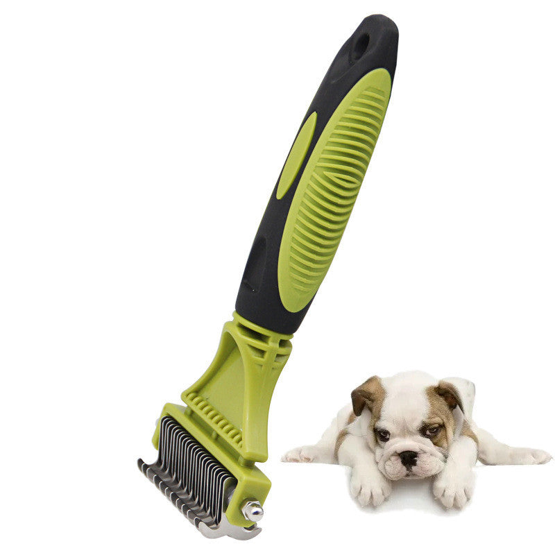 JMT-491850 Double-Sided Pet Knot Comb for Cats and Dogs - TPR/PP/Stainless Steel Cleaning Tool