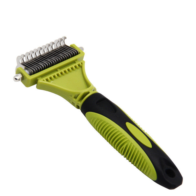 JMT-491850 Double-Sided Pet Knot Comb for Cats and Dogs - TPR/PP/Stainless Steel Cleaning Tool