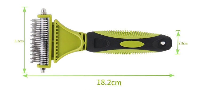 JMT-491850 Double-Sided Pet Knot Comb for Cats and Dogs - TPR/PP/Stainless Steel Cleaning Tool