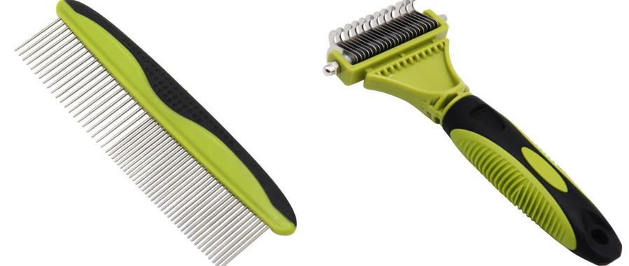 JMT-491850 Double-Sided Pet Knot Comb for Cats and Dogs - TPR/PP/Stainless Steel Cleaning Tool