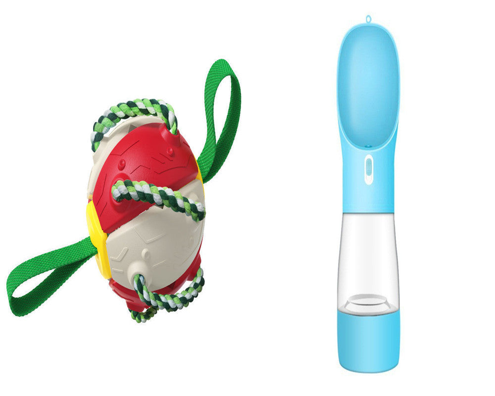 JMT-491914 Interactive Dog Football Soccer Ball - Multifunctional Training and Teething Toy, Durable Outdoor Play for Pets