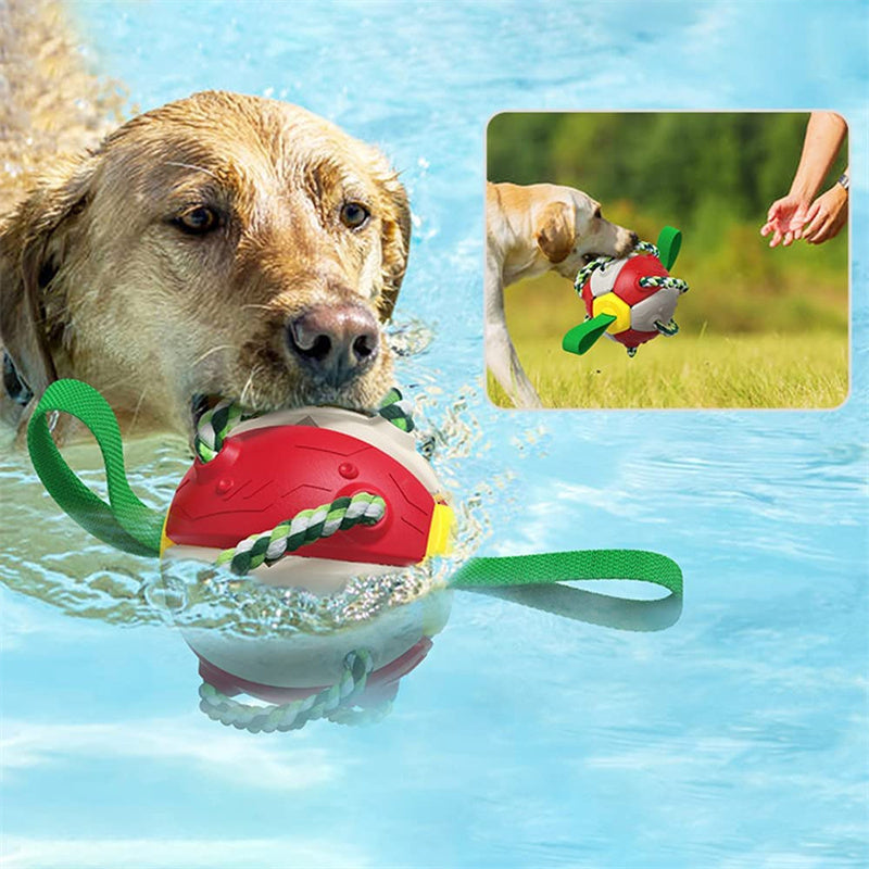 JMT-491914 Interactive Dog Football Soccer Ball - Multifunctional Training and Teething Toy, Durable Outdoor Play for Pets