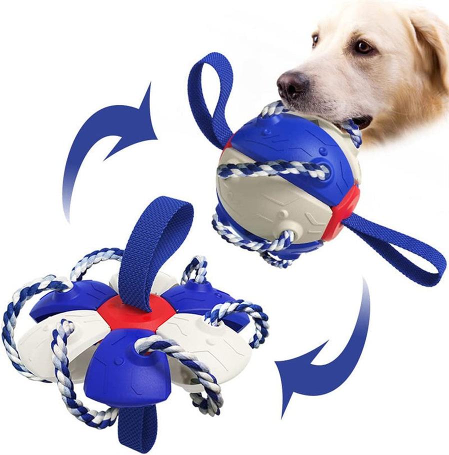 JMT-491914 Interactive Dog Football Soccer Ball - Multifunctional Training and Teething Toy, Durable Outdoor Play for Pets