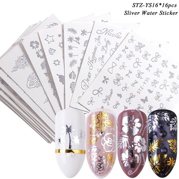 JMT-491914 Lace Flower Nail Art Sticker Set - 18 to 68 Pieces in Colorful Designs