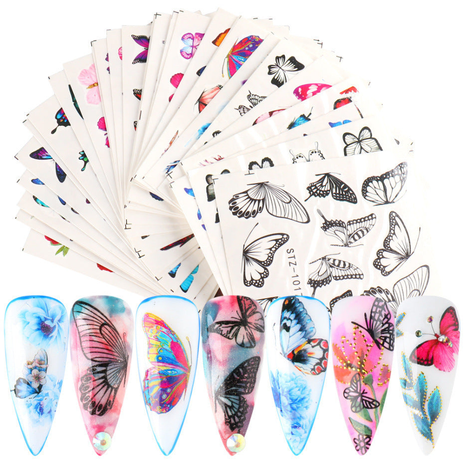JMT-491914 Lace Flower Nail Art Sticker Set - 18 to 68 Pieces in Colorful Designs