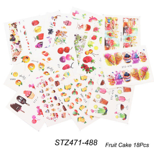 JMT-491914 Lace Flower Nail Art Sticker Set - 18 to 68 Pieces in Colorful Designs