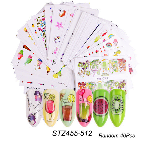 JMT-491914 Lace Flower Nail Art Sticker Set - 18 to 68 Pieces in Colorful Designs
