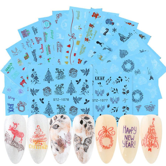JMT-491914 Lace Flower Nail Art Sticker Set - 18 to 68 Pieces in Colorful Designs