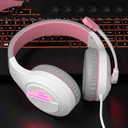 JMT-492106 Lightweight Wired Backlit Stereo Gaming Headset with Adjustable Headband and Noise Reduction Microphone