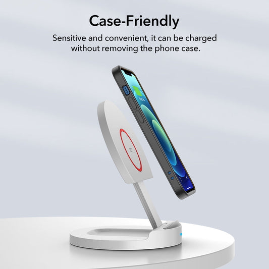 JMT-492298 Foldable 15W Wireless Charger Stand for Apple Devices - Fast Charging, Adjustable Angle