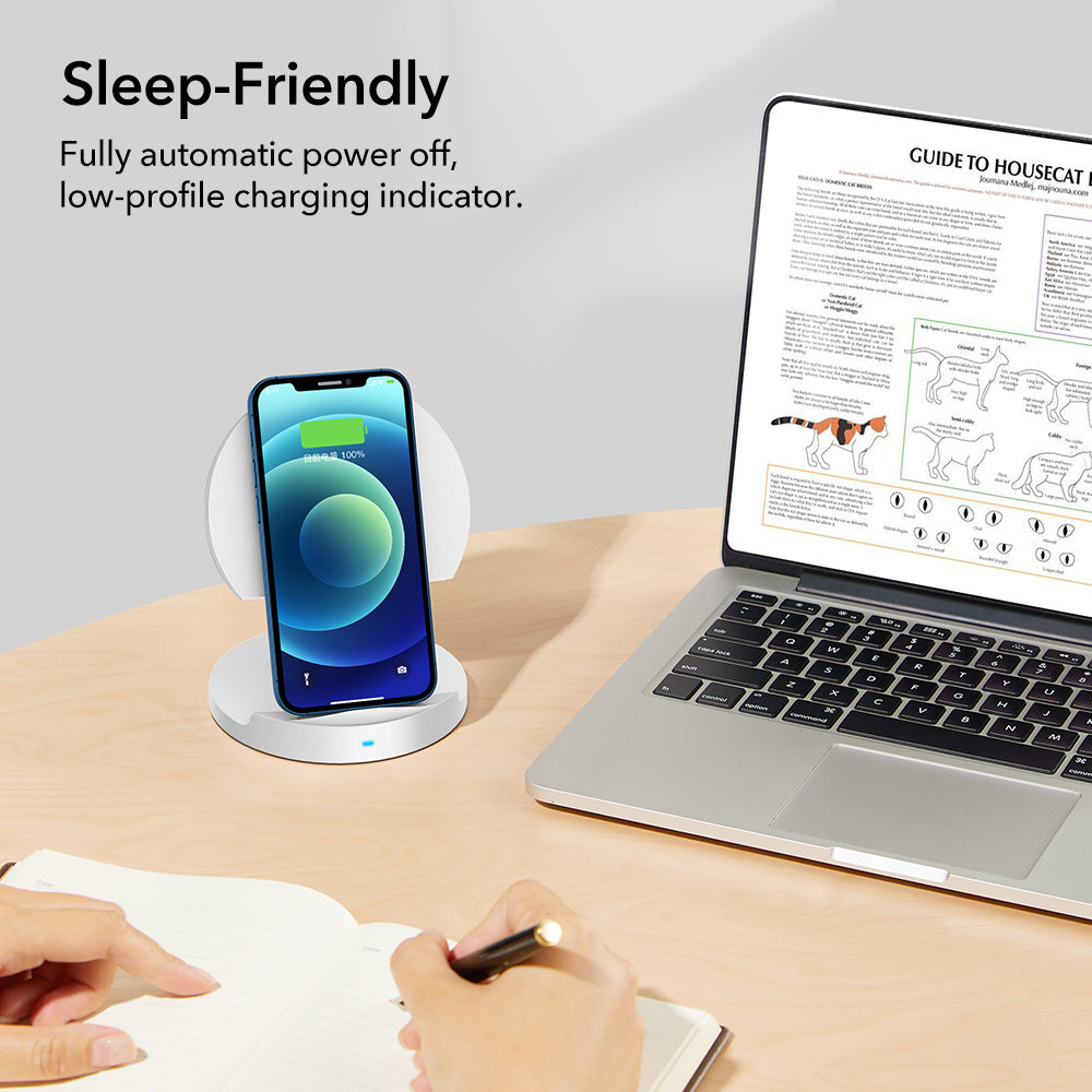 JMT-492298 Foldable 15W Wireless Charger Stand for Apple Devices - Fast Charging, Adjustable Angle