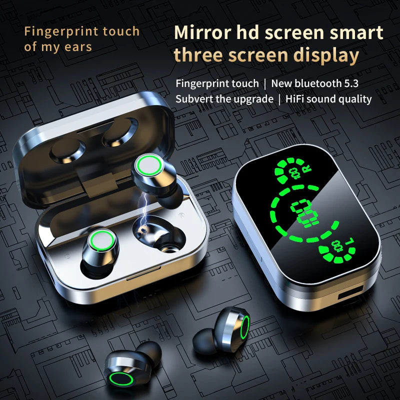 JMT-492938 Wireless Stereo Earbuds with Charging Case and Built-in Mic