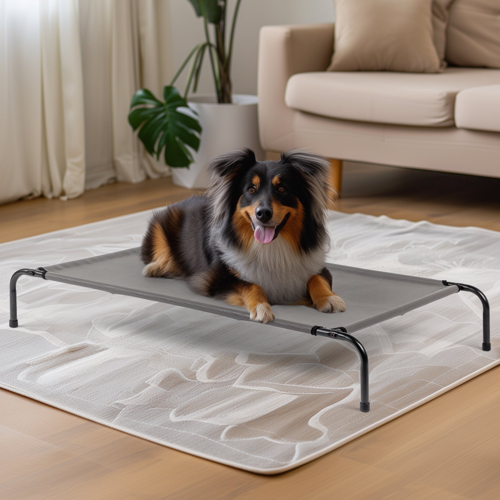 JMT-493066 Elevated Dog Bed with Breathable Textilene Fabric for Comfort and Joint Support