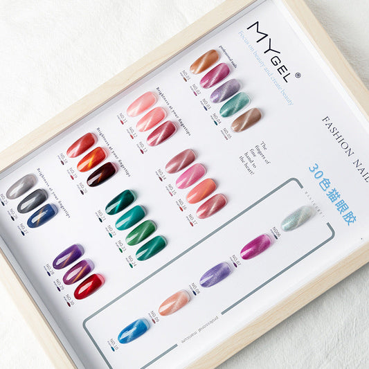 JMT-493066 Rainbow Cat Eye Nail Polish Gel - 30 Vibrant Colors, 12ml, Smudge Resistant