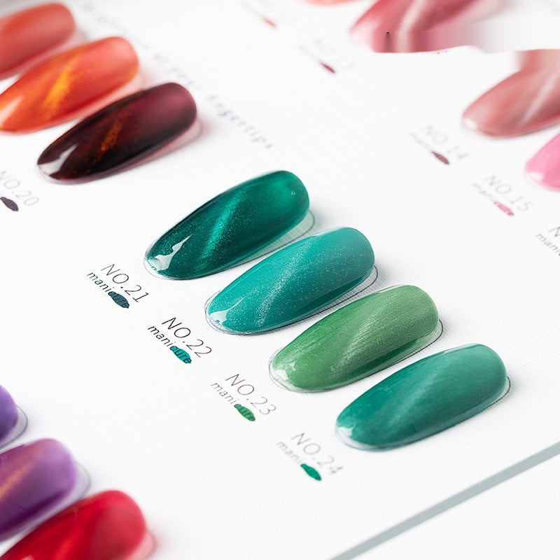 JMT-493066 Rainbow Cat Eye Nail Polish Gel - 30 Vibrant Colors, 12ml, Smudge Resistant