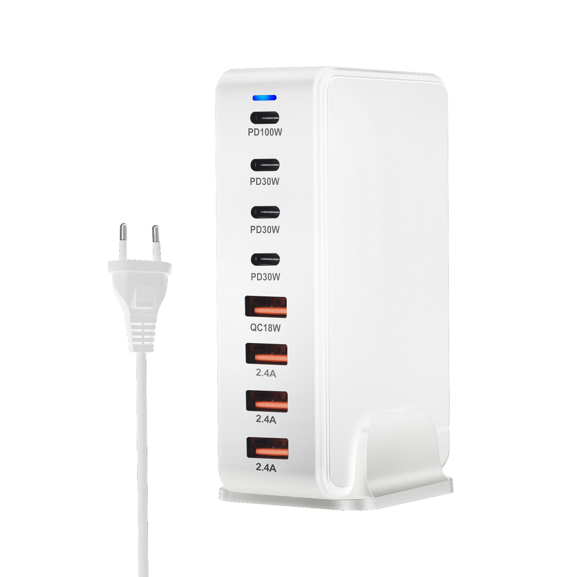 JMT-493450 240W Gallium Nitride Desktop PD Charger in White and Black for Multiple International Standards