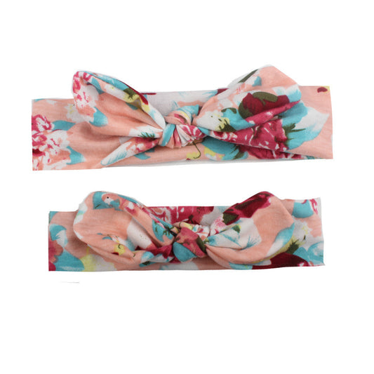 JMT-493450 Kids' Print Knotted Bunny Ears Headband - Available in 8 Colors, Size 17X6 cm or 21X6 cm