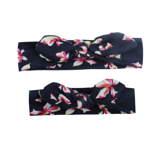 JMT-493450 Kids' Print Knotted Bunny Ears Headband - Available in 8 Colors, Size 17X6 cm or 21X6 cm