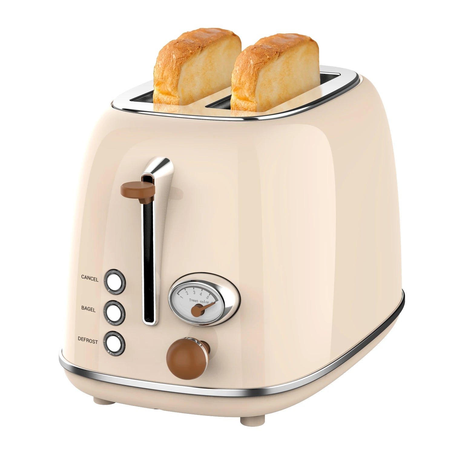 JMT-493578 Retro 2-Slice Stainless Steel Electric Pop-Up Toaster with Grill Function