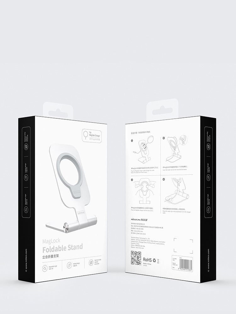 JMT-493770 Foldable Aluminium Alloy Phone Stand with Magnetic Wireless Fast Charging for iPhone 12 Mini/12 Pro Max