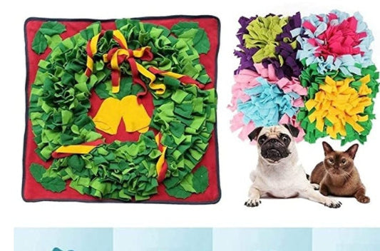 JMT-493898 Christmas Bell Pet Sniffing Mat for Dogs - 70cm×70cm, Machine Washable