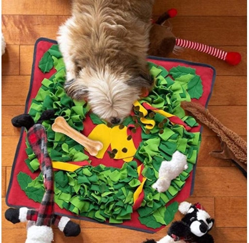 JMT-493898 Christmas Bell Pet Sniffing Mat for Dogs - 70cm×70cm, Machine Washable