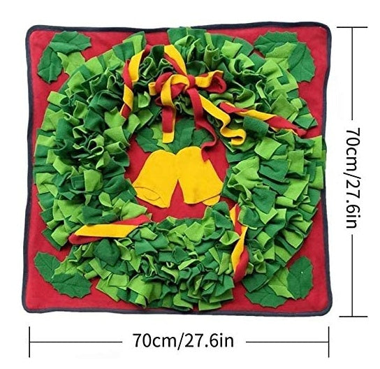 JMT-493898 Christmas Bell Pet Sniffing Mat for Dogs - 70cm×70cm, Machine Washable