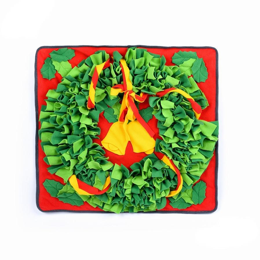 JMT-493898 Christmas Bell Pet Sniffing Mat for Dogs - 70cm×70cm, Machine Washable