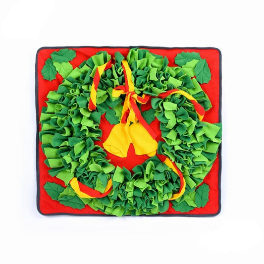 JMT-493898 Christmas Bell Pet Sniffing Mat for Dogs - 70cm×70cm, Machine Washable