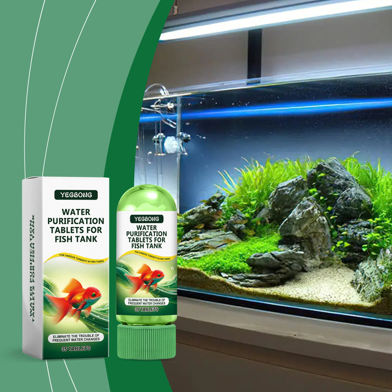 JMT-494090 Aquarium Water Purification Tablets for Clear & Safe Fish Tank Environment