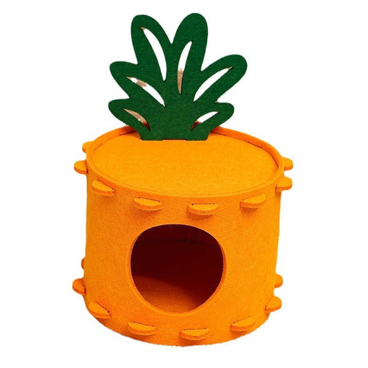 JMT-494218 Carrot-Shaped Felt Hamster House for Syrian and Dwarf Hamsters, Easy to Clean Gerbil Hideaway and Cage Decor
