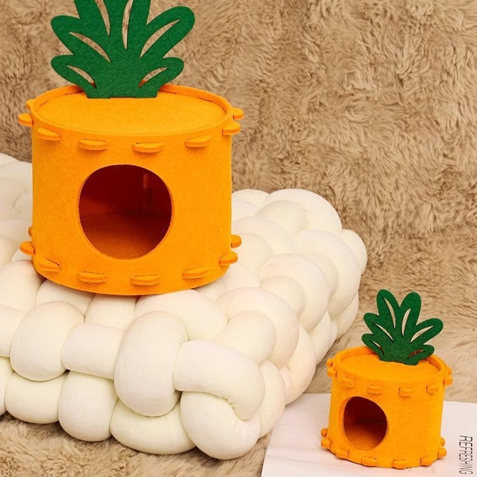 JMT-494218 Carrot-Shaped Felt Hamster House for Syrian and Dwarf Hamsters, Easy to Clean Gerbil Hideaway and Cage Decor