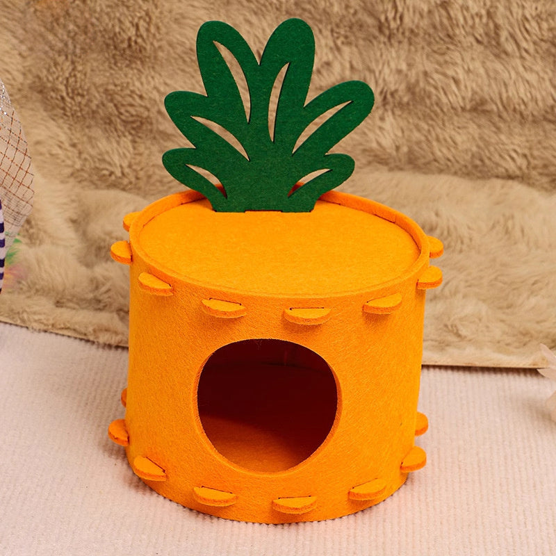JMT-494218 Carrot-Shaped Felt Hamster House for Syrian and Dwarf Hamsters, Easy to Clean Gerbil Hideaway and Cage Decor