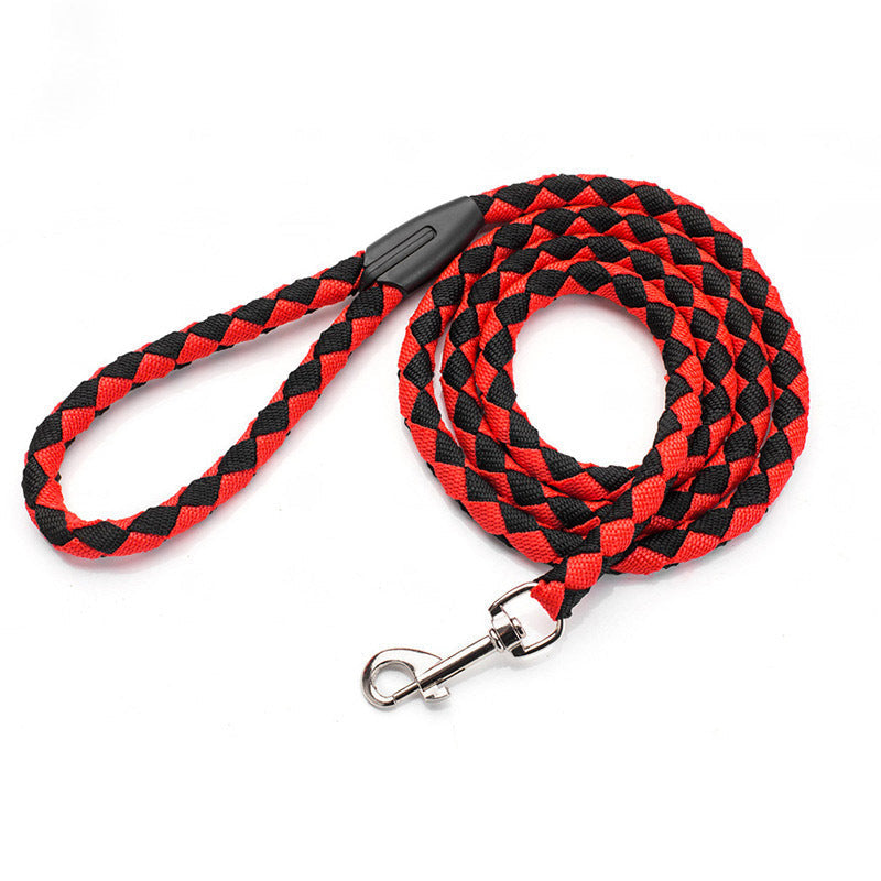 JMT-494410 Durable Non-Retractable Nylon Braided Dog Leash - Adjustable Length in Multiple Colors